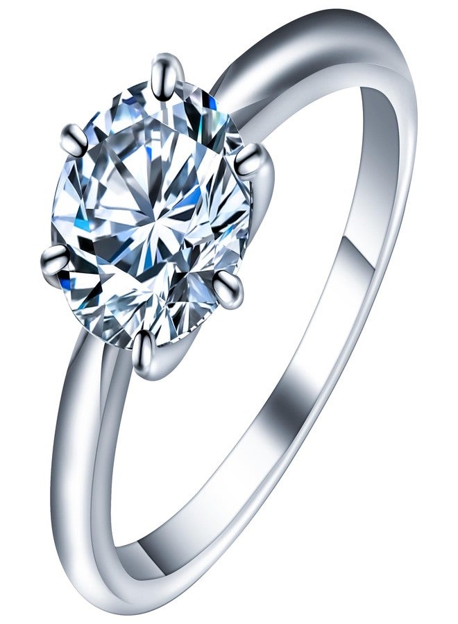 Jaxmoon Moissanite Rings for Women, Promise Ring 3-5 CT, 925 Sterling Silver with 18K Gold Plated Round 6-claw Moissanite Rings for Women Gift, 5CT,9 - Image 1